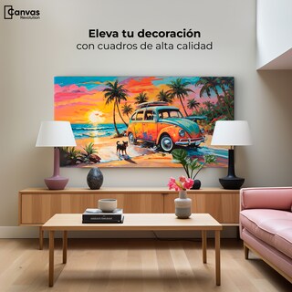 Foto 3 | Cuadro Decorativo Canvas Atardecer Fiel 140x70