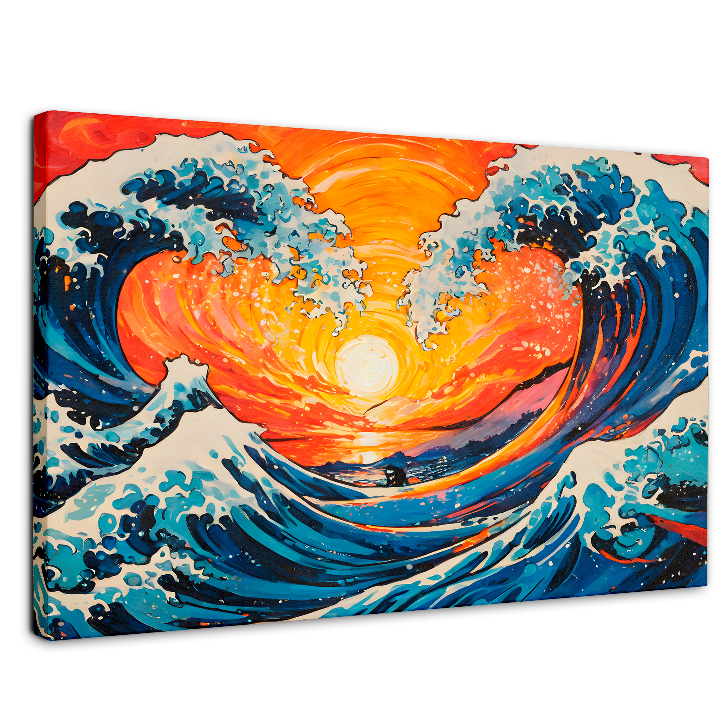 Cuadro Decorativo Canvas Danza Olas Kanagawa 90x60