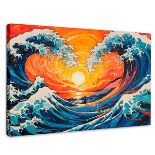 Foto 1 | Cuadro Decorativo Canvas Danza Olas Kanagawa 90x60