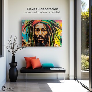 Foto 3 | Cuadro Decorativo Canvas Fusión Urbana Rasta 90x60
