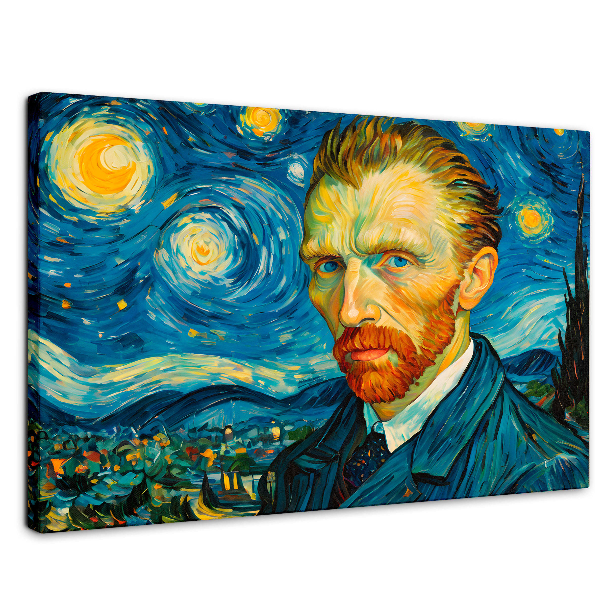 Foto 2 pulgar | Cuadro Decorativo Canvas Van Gogh Estrellado 90x60