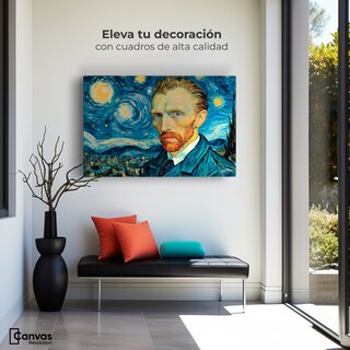 Foto 3 | Cuadro Decorativo Canvas Van Gogh Estrellado 90x60