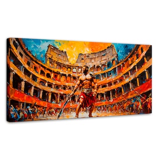 Foto 1 | Cuadro Decorativo Canvas Combate Gladiador 140x70