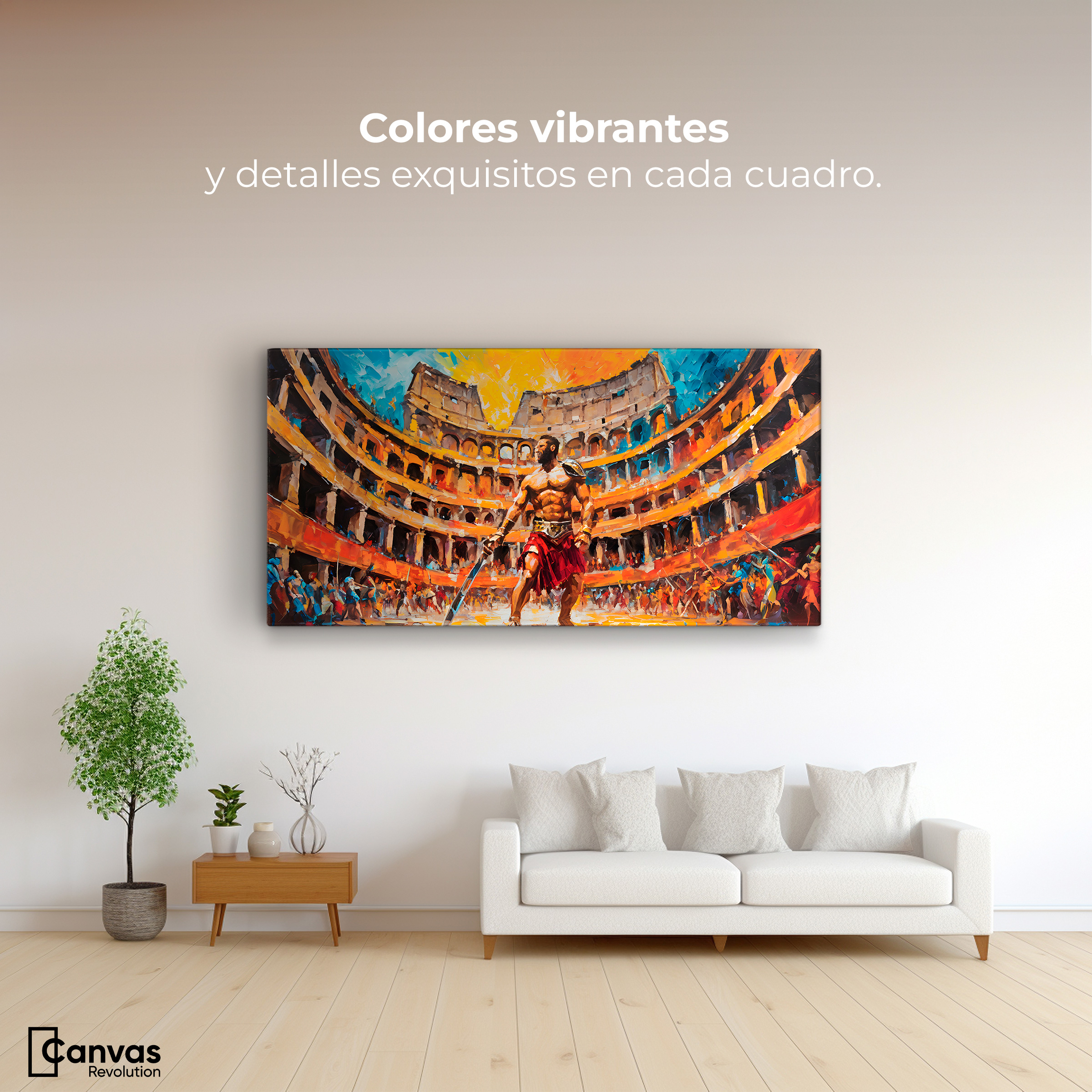 Foto 3 pulgar | Cuadro Decorativo Canvas Combate Gladiador 140x70