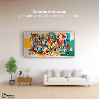 Foto 2 | Cuadro Decorativo Canvas Colorido Cubismo 140x70