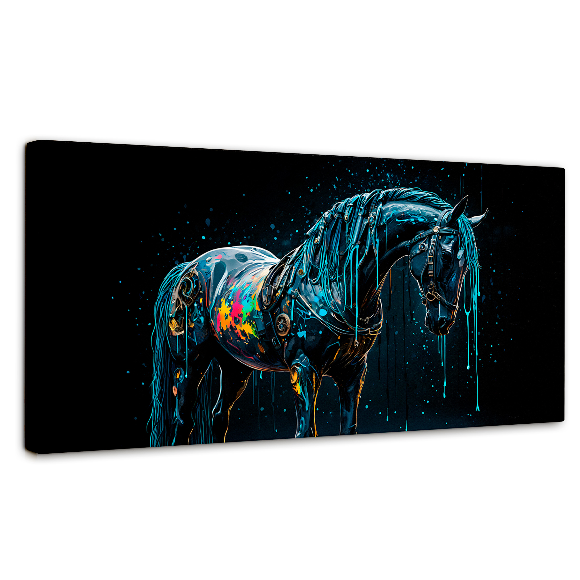 Cuadro Decorativo Canvas Caballo Fusiones 120x60