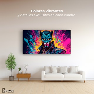 Foto 2 | Cuadro Decorativo Canvas Destellos Felinos 120x60