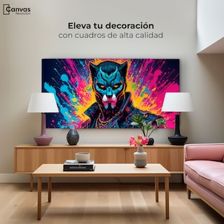 Foto 3 | Cuadro Decorativo Canvas Destellos Felinos 120x60