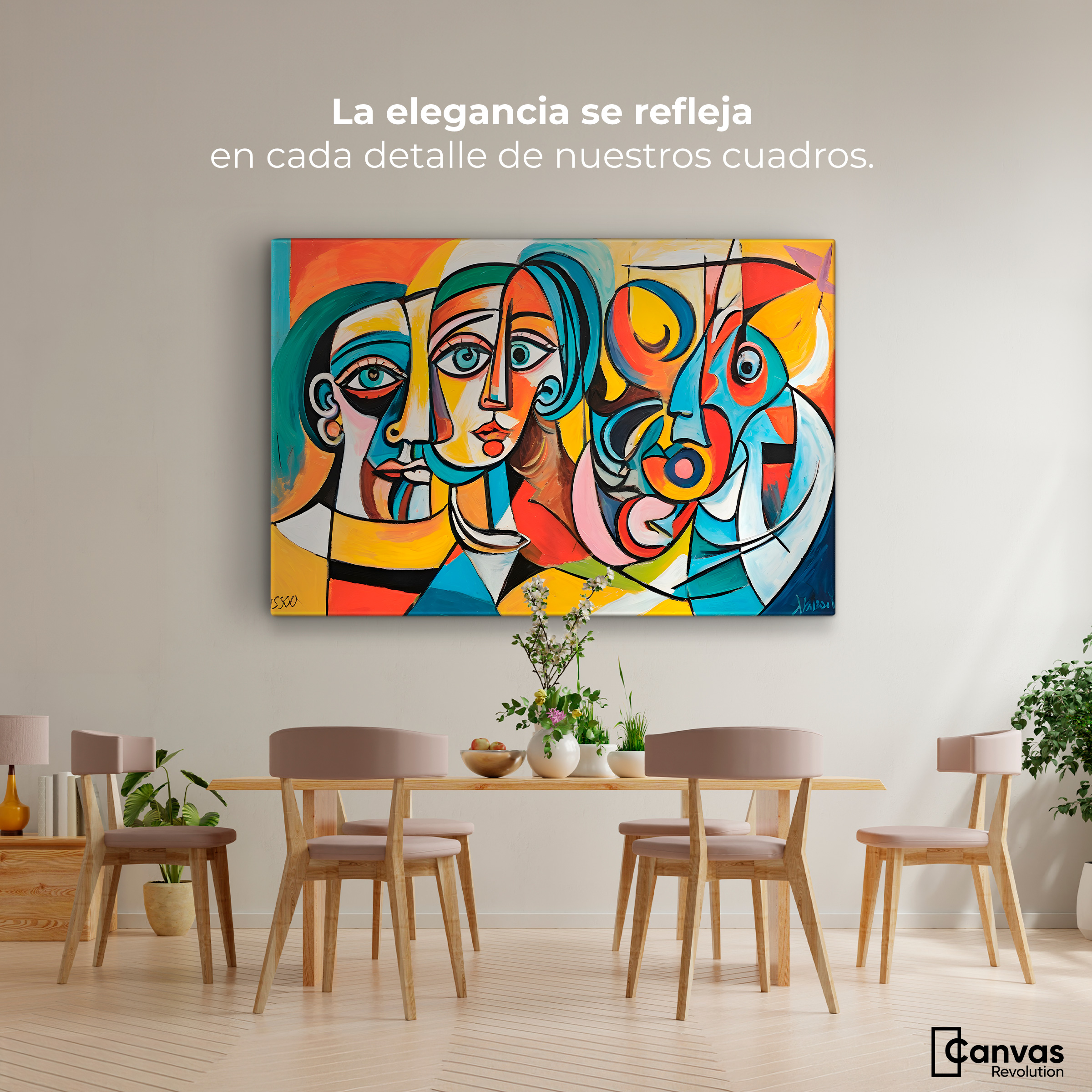 Foto 3 pulgar | Cuadro Decorativo Canvas Rostros Modernos 90x60