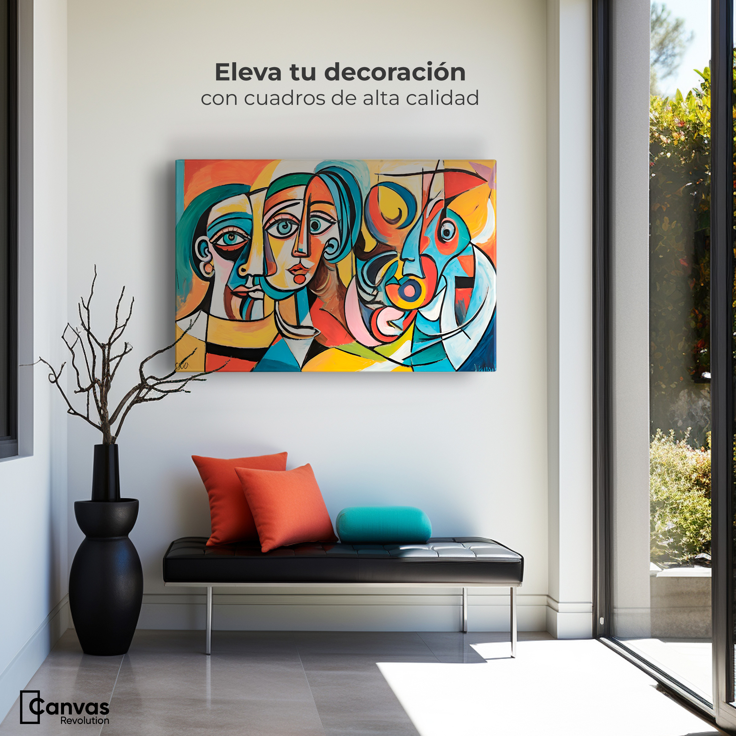 Foto 4 pulgar | Cuadro Decorativo Canvas Rostros Modernos 90x60
