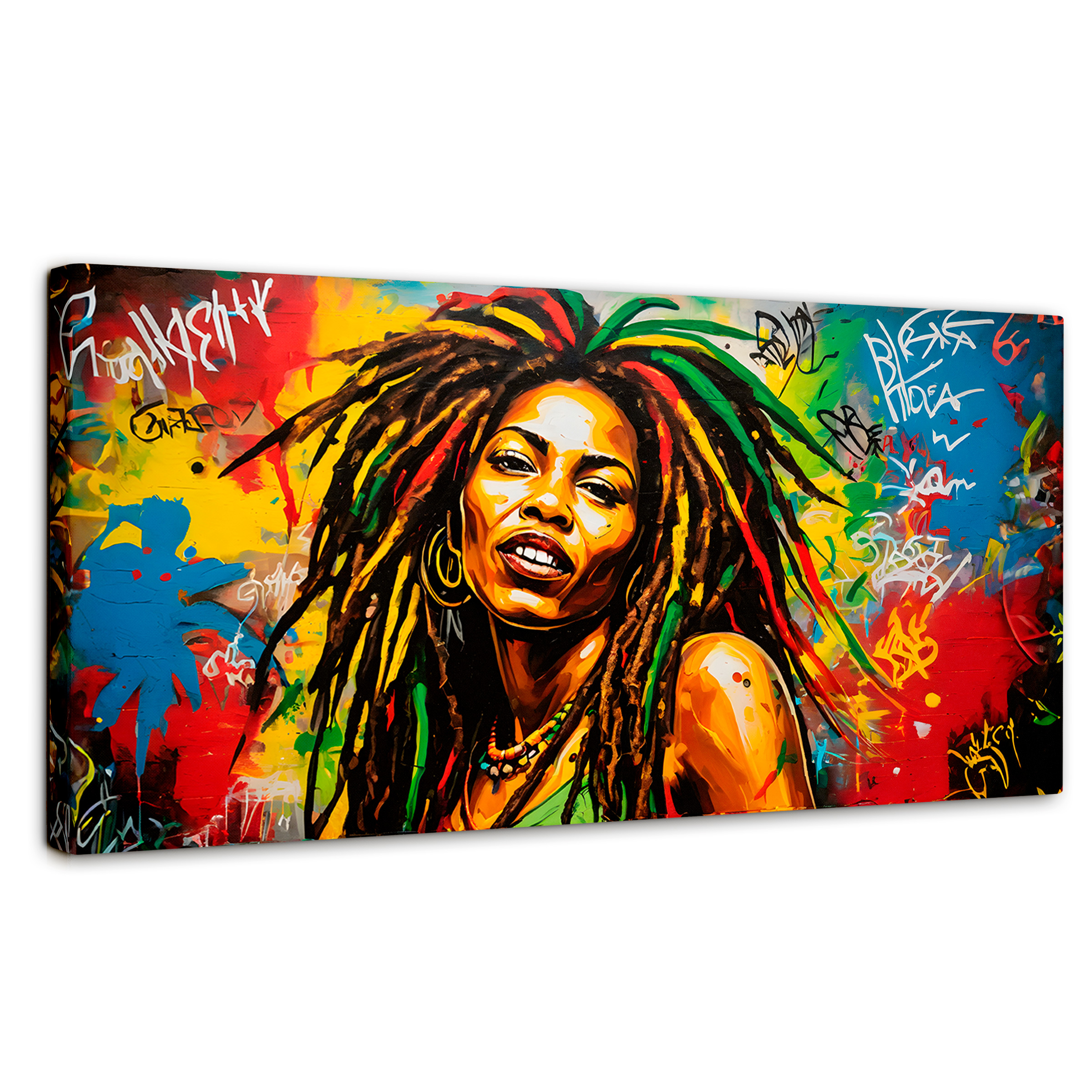 Cuadro Decorativo Canvas Retrato Rasta Urban 140x70