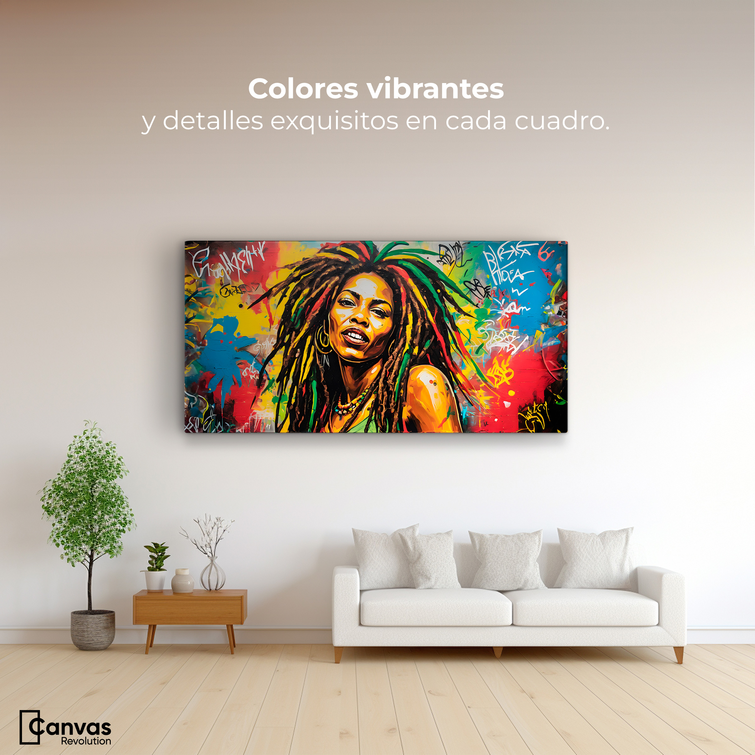 Foto 3 pulgar | Cuadro Decorativo Canvas Retrato Rasta Urban 140x70