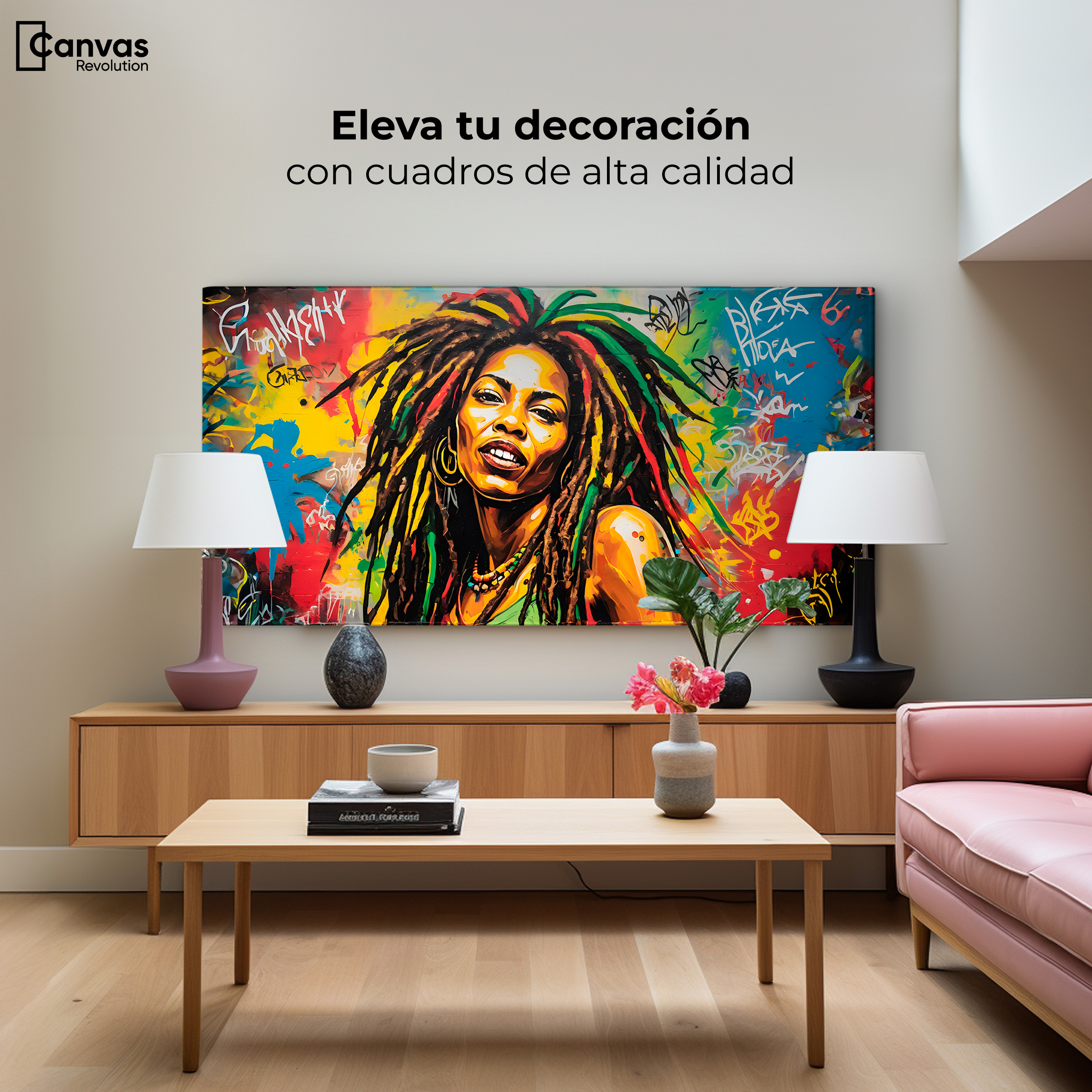 Foto 4 pulgar | Cuadro Decorativo Canvas Retrato Rasta Urban 140x70