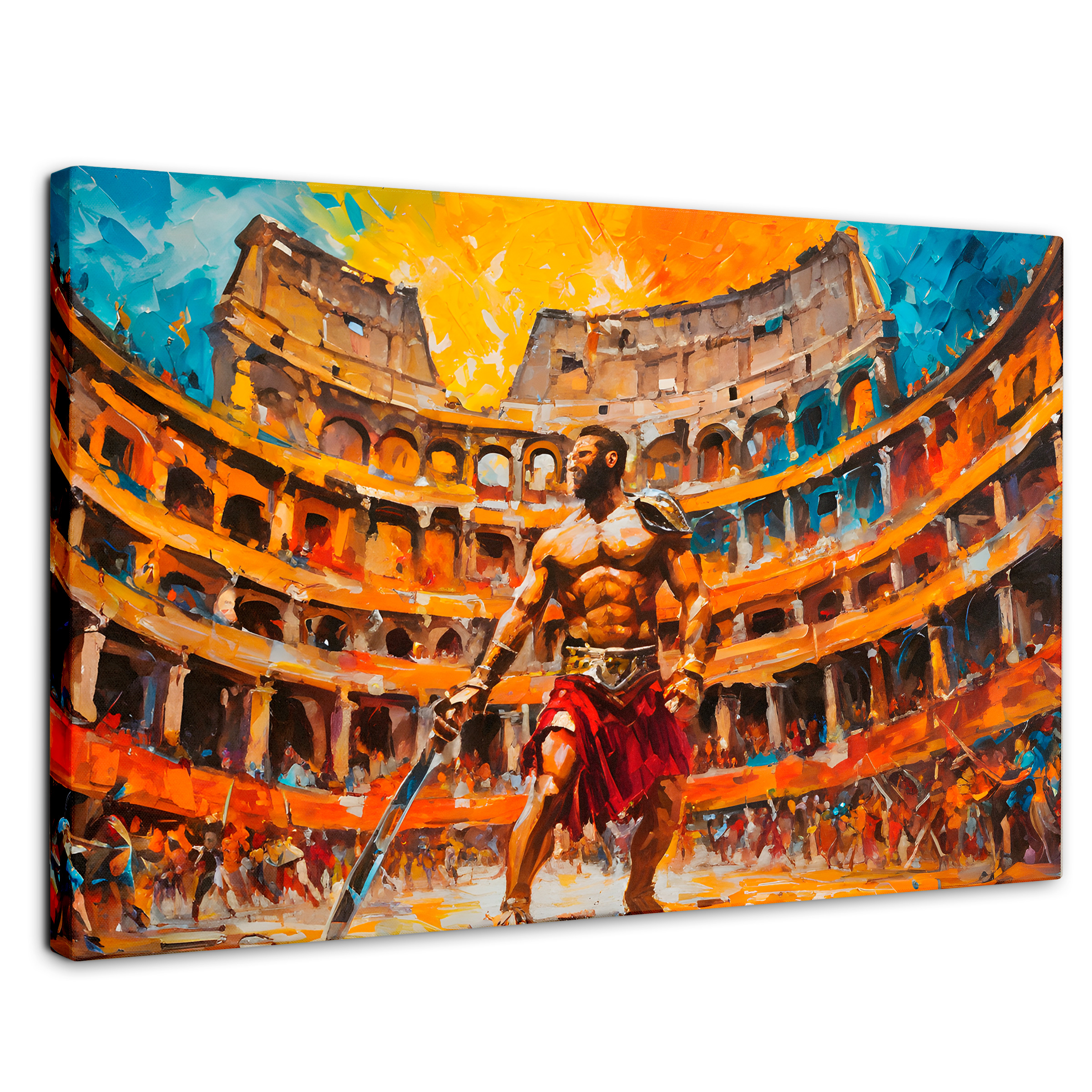 Foto 2 pulgar | Cuadro Decorativo Canvas Combate Gladiador 90x60