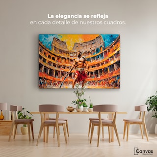 Foto 2 | Cuadro Decorativo Canvas Combate Gladiador 90x60