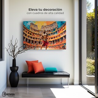 Foto 3 | Cuadro Decorativo Canvas Combate Gladiador 90x60