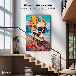 Foto 2 | Cuadro Decorativo Canvas Calavera Hawaii 60x90