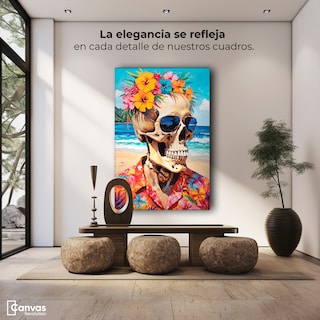 Foto 3 | Cuadro Decorativo Canvas Calavera Hawaii 60x90