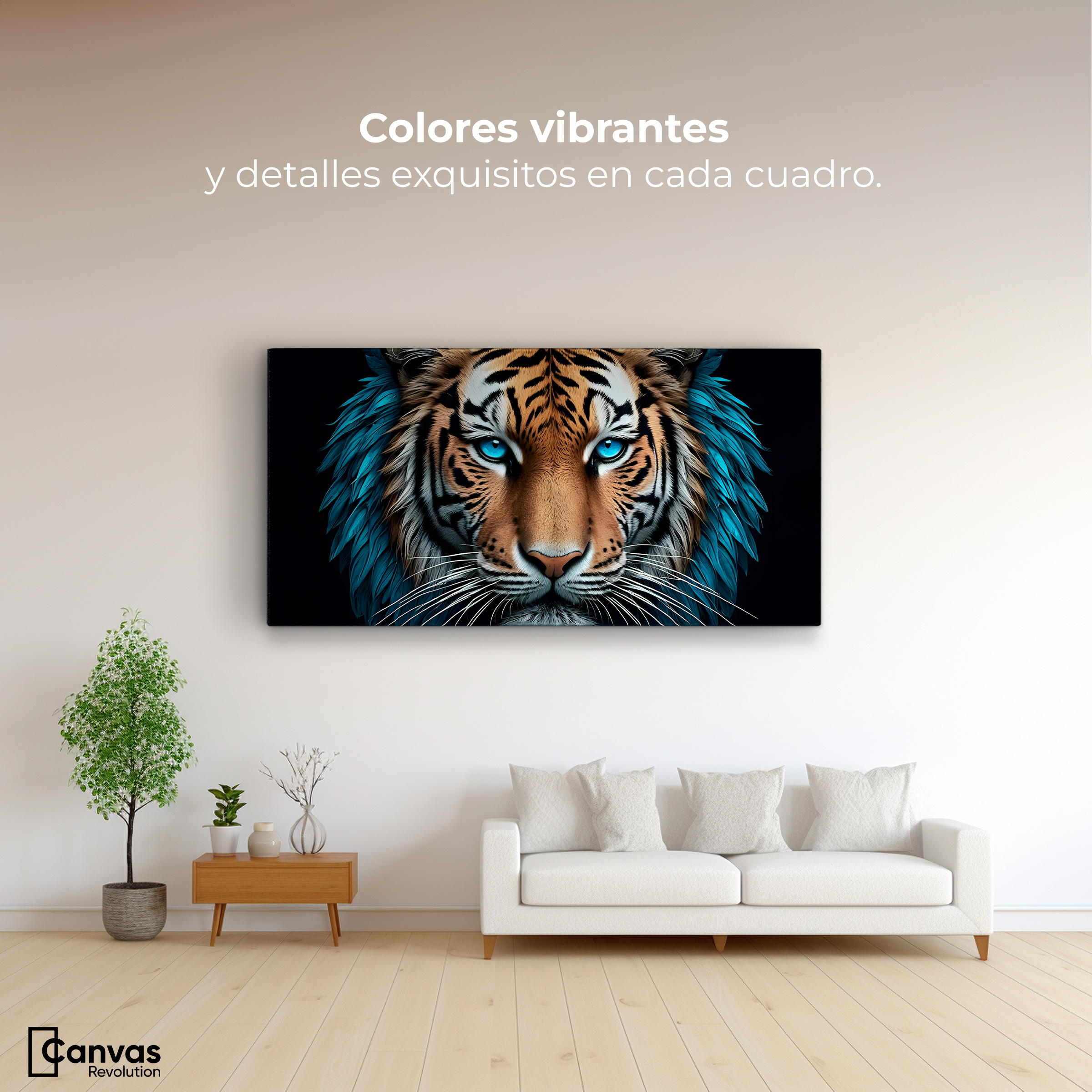 Foto 3 pulgar | Cuadro Decorativo Canvas Mirada Azul Salvaje 120x60
