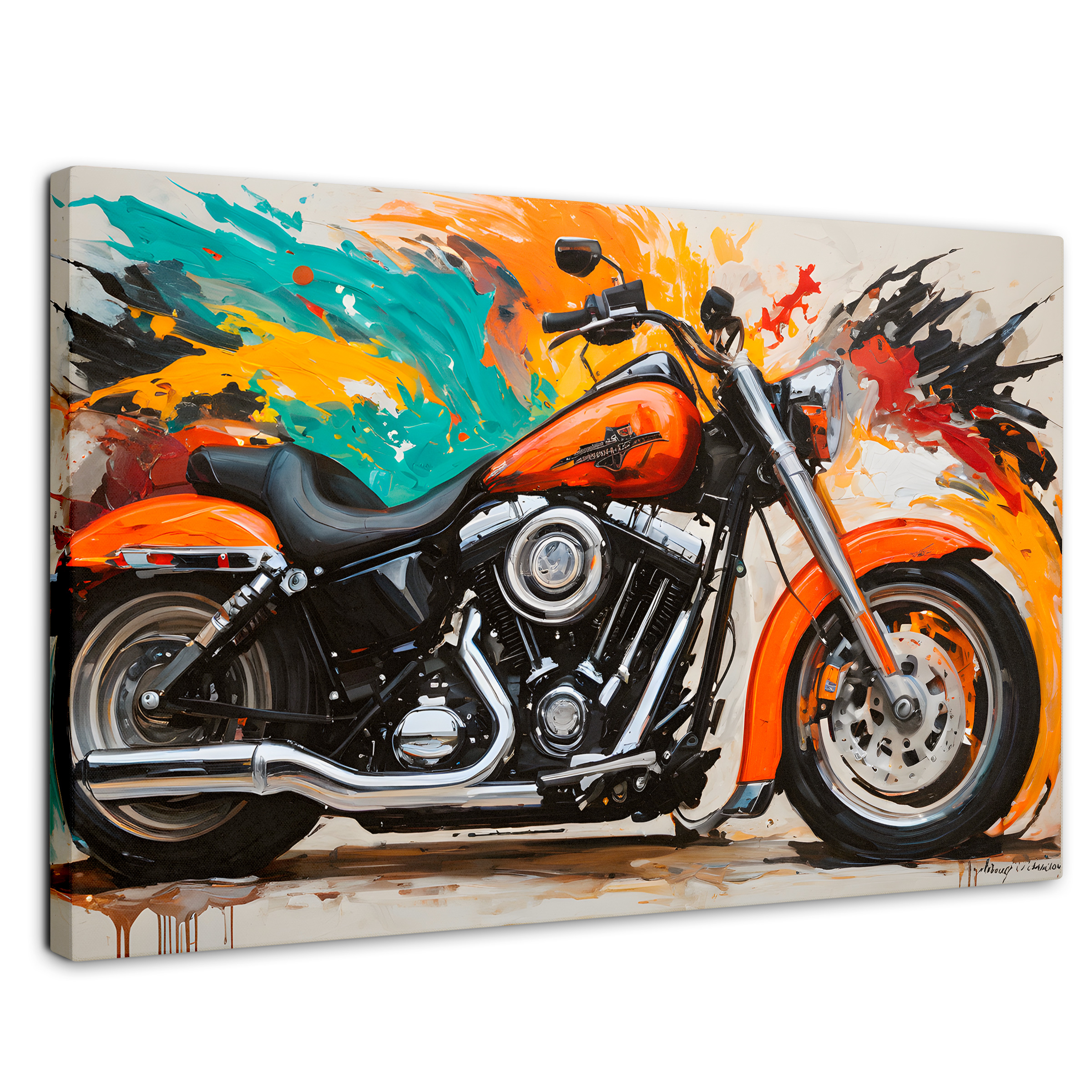 Cuadro Decorativo Canvas Motocicleta Clásica 90x60
