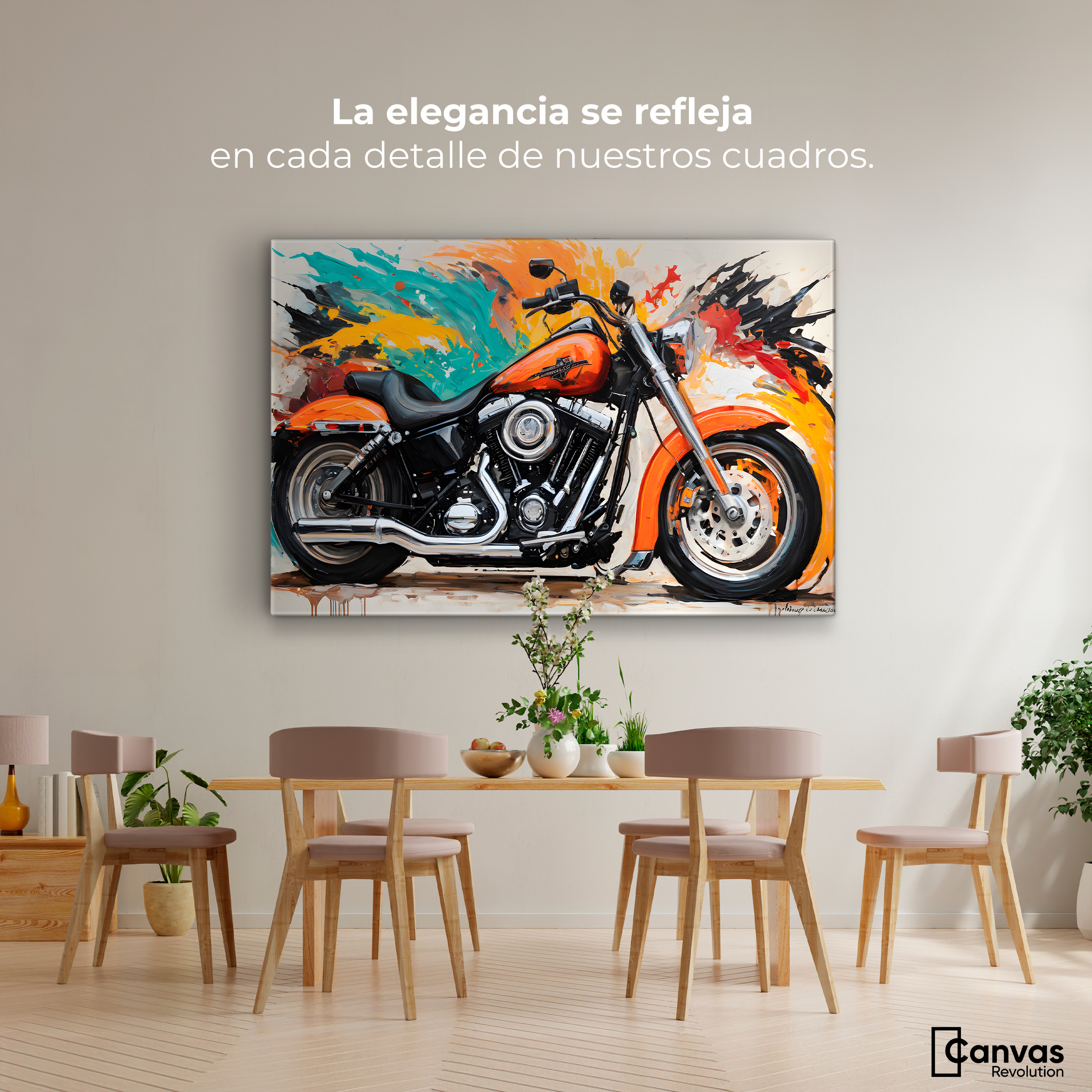 Foto 3 pulgar | Cuadro Decorativo Canvas Motocicleta Clásica 90x60