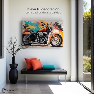 Foto 3 | Cuadro Decorativo Canvas Motocicleta Clásica 90x60