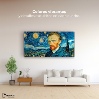 Foto 2 | Cuadro Decorativo Canvas Van Gogh Estrellado 140x70
