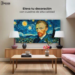 Foto 3 | Cuadro Decorativo Canvas Van Gogh Estrellado 140x70
