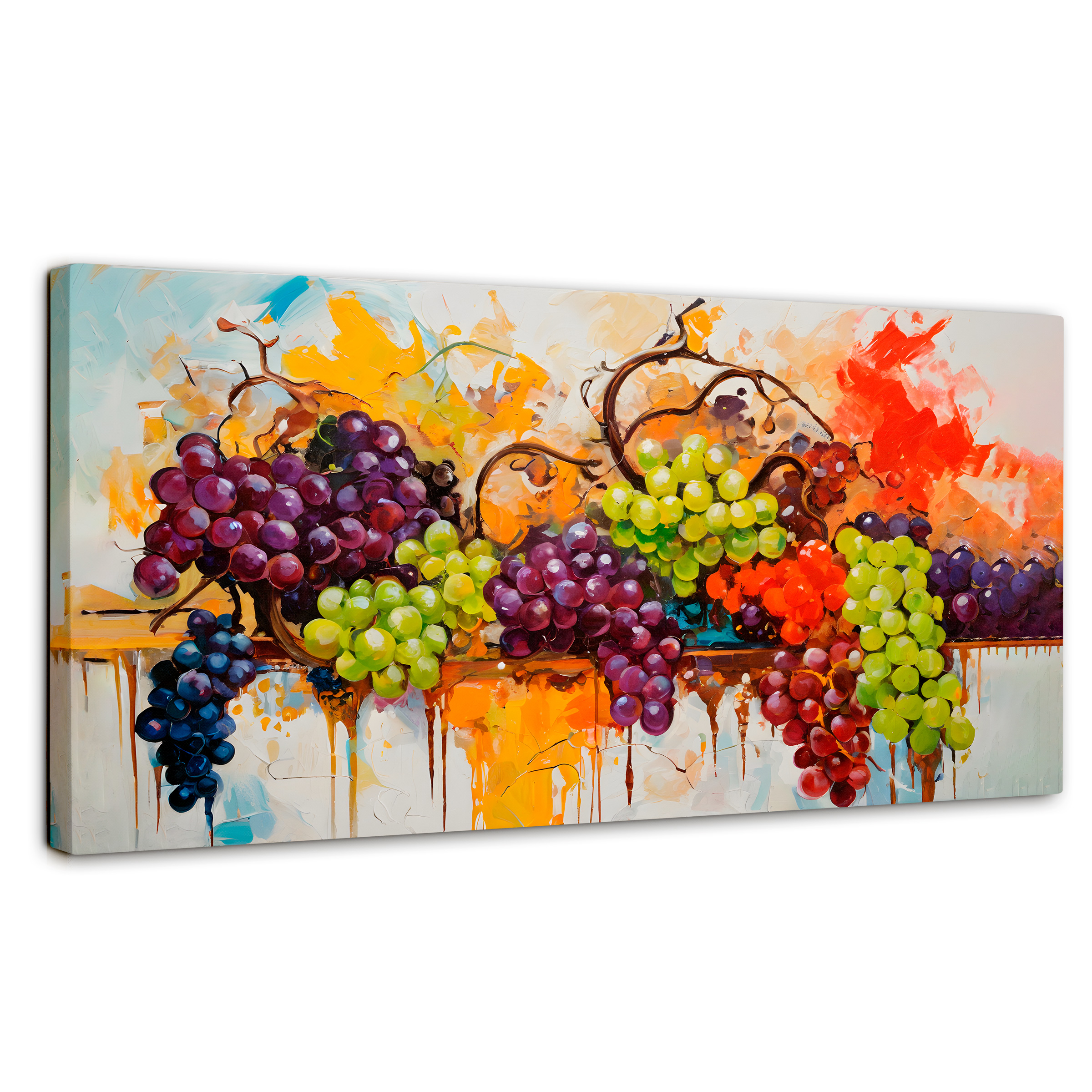 Cuadro Decorativo Canvas Uvas Coloridas 140x70