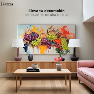 Foto 3 | Cuadro Decorativo Canvas Uvas Coloridas 140x70