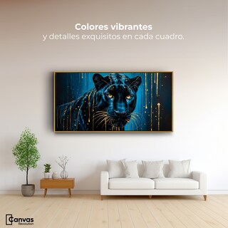Foto 2 | Cuadro Decorativo Marco Flotante Mirada Nocturna 120x60 Marco Dorado