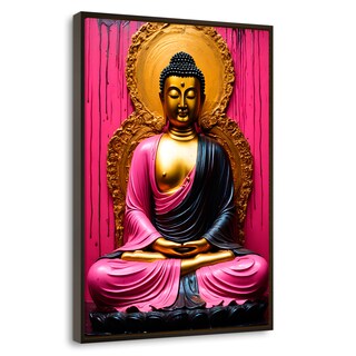 Foto 1 | Cuadro Decorativo Marco Flotante Meditación Dorada 60x90 Marco Negro