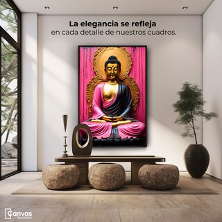 Foto 3 | Cuadro Decorativo Marco Flotante Meditación Dorada 60x90 Marco Negro