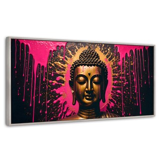 Foto 1 | Cuadro Decorativo Marco Flotante Buda Reflejo Oro Rosa 120x60 Marco Plateado