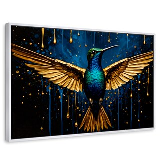 Foto 1 | Cuadro Decorativo Marco Flotante Colibrí Destellos 90x60 Marco Blanco