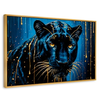 Foto 1 | Cuadro Decorativo Marco Flotante Mirada Nocturna 90x60 Marco Dorado