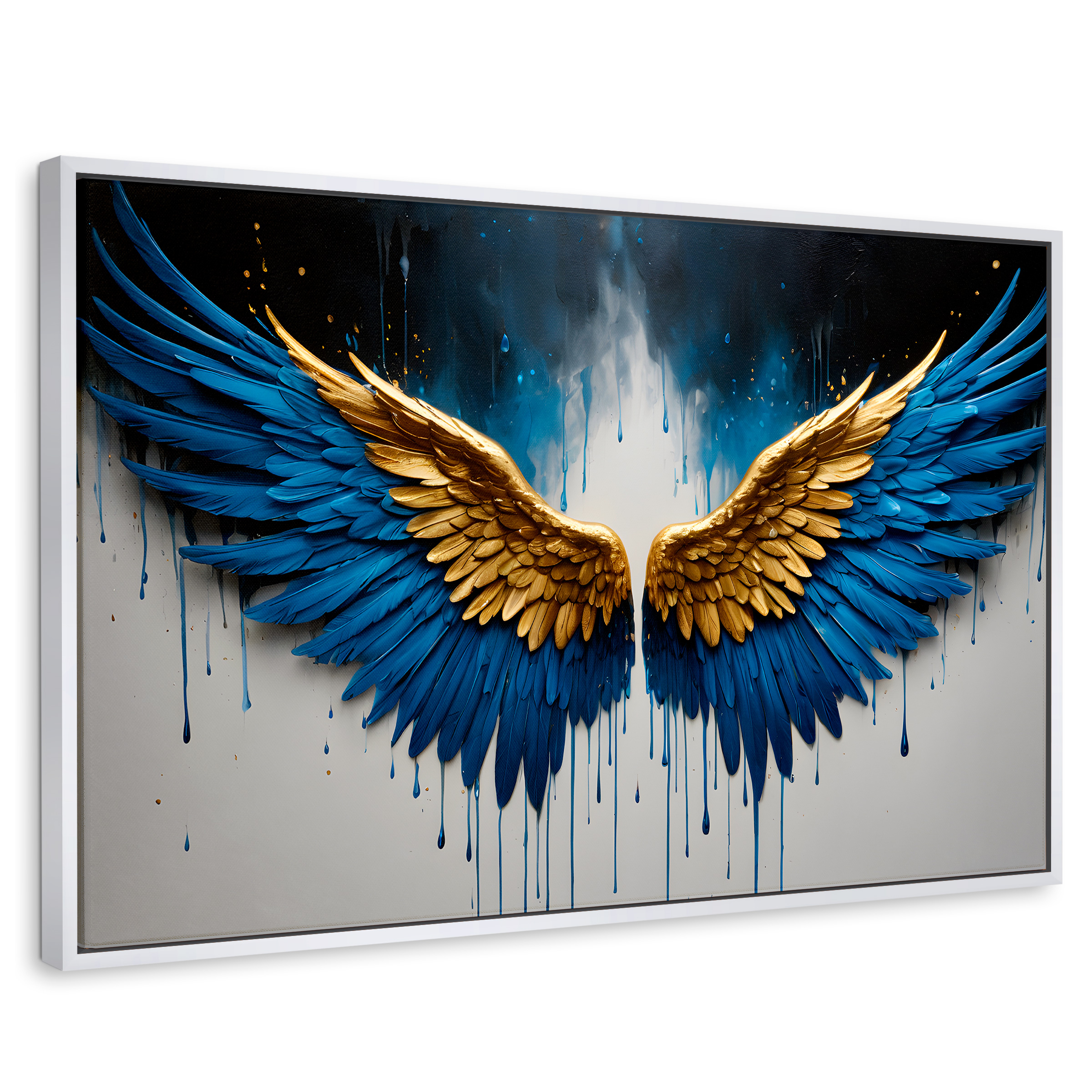 Cuadro Decorativo Marco Flotante Vuelo Celestial 90x60 Marco Blanco