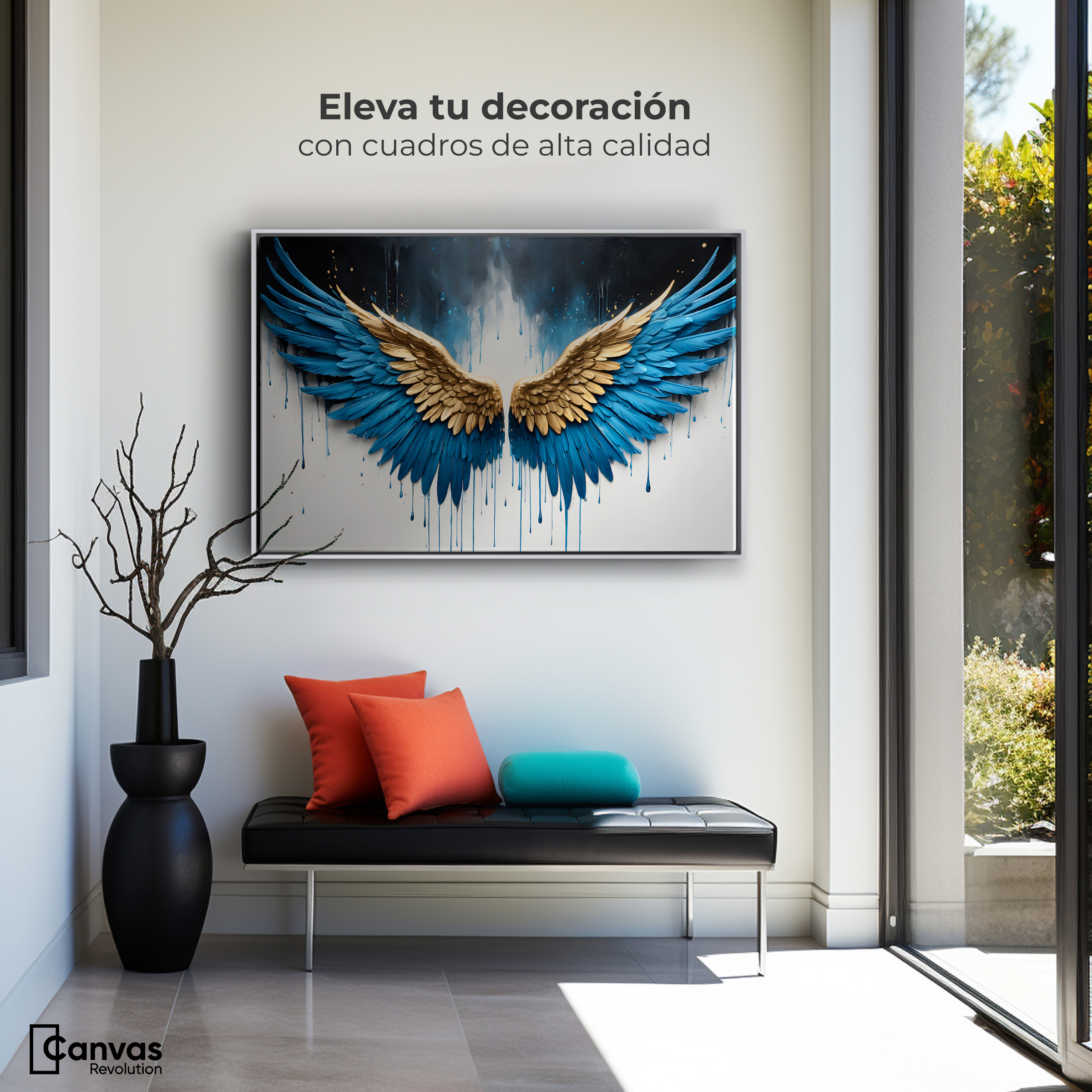 Foto 4 pulgar | Cuadro Decorativo Marco Flotante Vuelo Celestial 90x60 Marco Blanco
