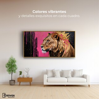 Foto 2 | Cuadro Decorativo Marco Flotante Melena Majestuosa 120x60 Marco Dorado