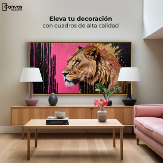 Foto 3 | Cuadro Decorativo Marco Flotante Melena Majestuosa 120x60 Marco Dorado