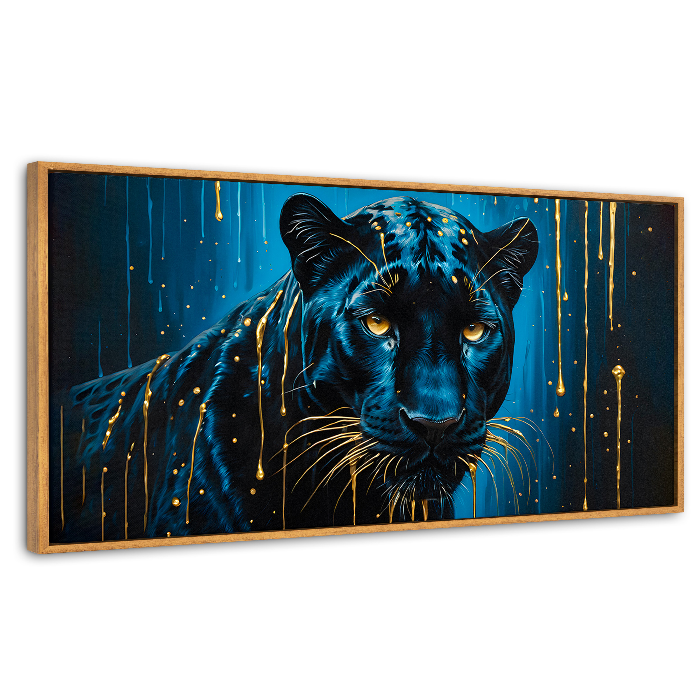Cuadro Decorativo Marco Flotante Mirada Nocturna 120x60 Marco Madera