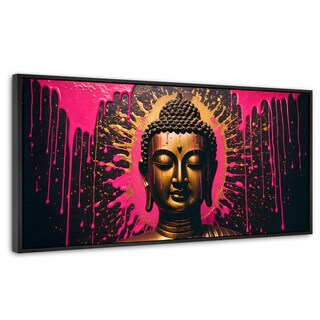 Foto 1 | Cuadro Decorativo Marco Flotante Buda Reflejo Oro Rosa 90x60 Marco Negro