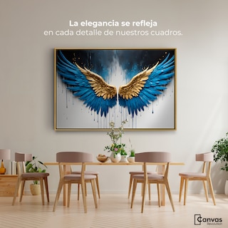 Foto 2 | Cuadro Decorativo Marco Flotante Vuelo Celestial 90x60 Marco Dorado