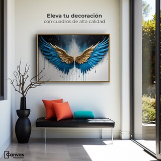 Foto 3 | Cuadro Decorativo Marco Flotante Vuelo Celestial 90x60 Marco Dorado