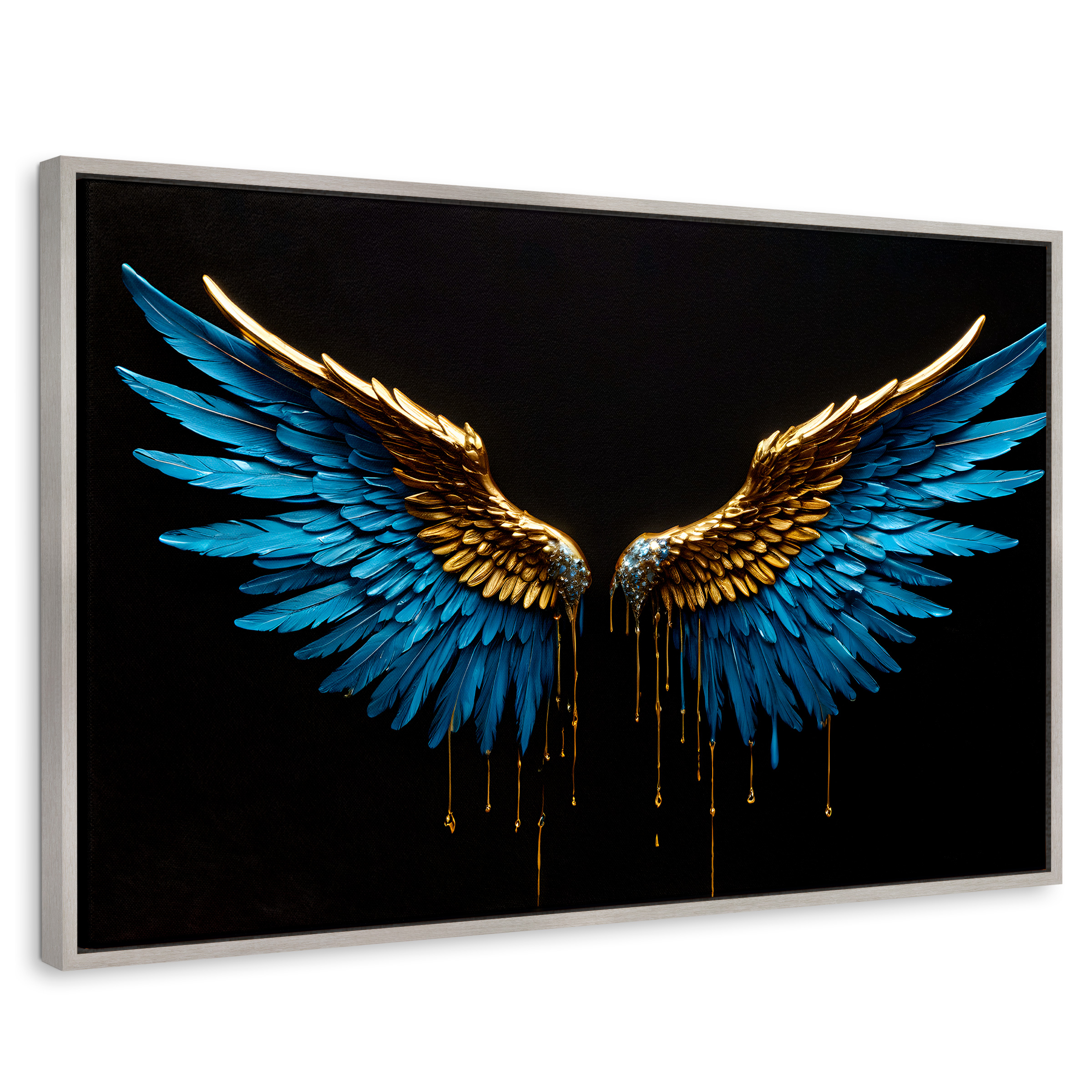 Cuadro Decorativo Marco Flotante Joyas Celestiales 90x60 Marco Plateado