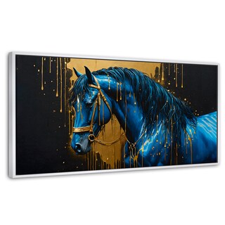 Foto 1 | Cuadro Decorativo Marco Flotante Elegancia Azul Oro 120x60 Marco Blanco