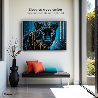 Foto 3 | Cuadro Decorativo Marco Flotante Mirada Nocturna 90x60 Marco Blanco