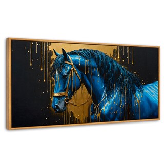 Foto 1 | Cuadro Decorativo Marco Flotante Elegancia Azul Oro 120x60 Marco Madera