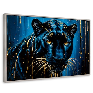 Foto 1 | Cuadro Decorativo Marco Flotante Mirada Nocturna 90x60 Marco Plateado