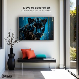 Foto 3 | Cuadro Decorativo Marco Flotante Mirada Nocturna 90x60 Marco Plateado